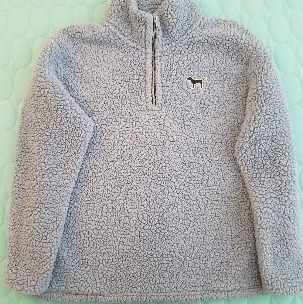 VS PINK Quarter Zip Sherpa Pullover